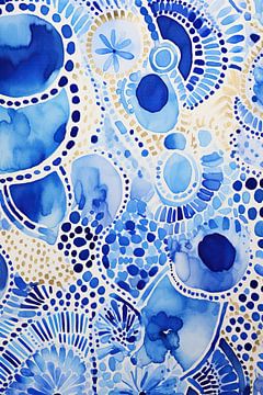 Bleu abstrait sur Peinture Abstraite