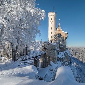 Lichtenstei Castle in the Swabian Alb in winter by Markus Lange