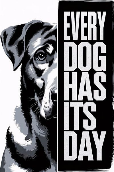 Motivationskunstwerk mit Hund von Art & Soul Creations