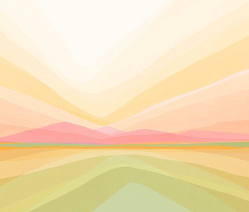 Landschaft in Pastell, grün