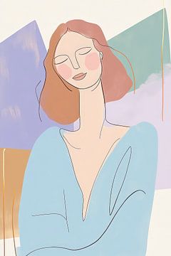 Modern female figure in soft colours by Poster Art Shop