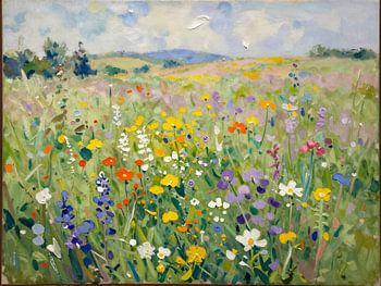 Summer breeze over the flower meadow