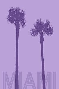 Grafikkunst PALMEN MIAMI | violett