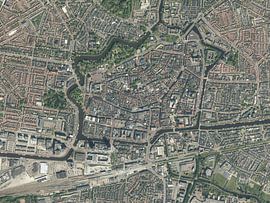 Luftaufnahme des Stadtzentrums von Leeuwarden von Maps Are Art