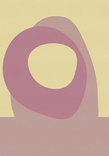 Zachte vormen in lila en botergeel