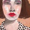 Polka dots, tough woman portrait. by Hella Maas
