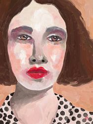 Polka dots, stoere vrouw portret.