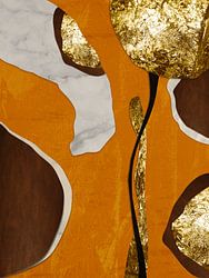 Organische abstracte goudkunst in aardetinten Minimalistisch