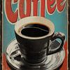 Retro-Kaffee-Poster von Schwarzer Kaffee