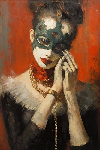 Venezianisches Mysterium | Modernes Porträt von Blickfänger Gemälde