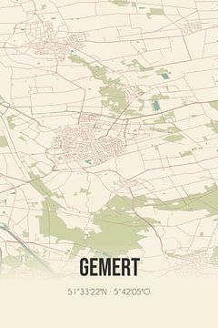 Vintage map of Gemert (North Brabant) by Rezona