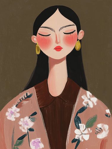 Modern portret in aardetinten