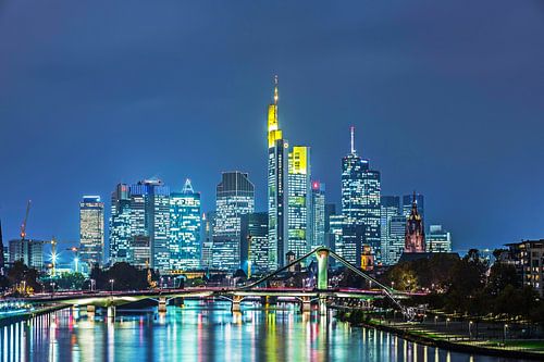 Frankfurt am Main - Skyline at blue hour