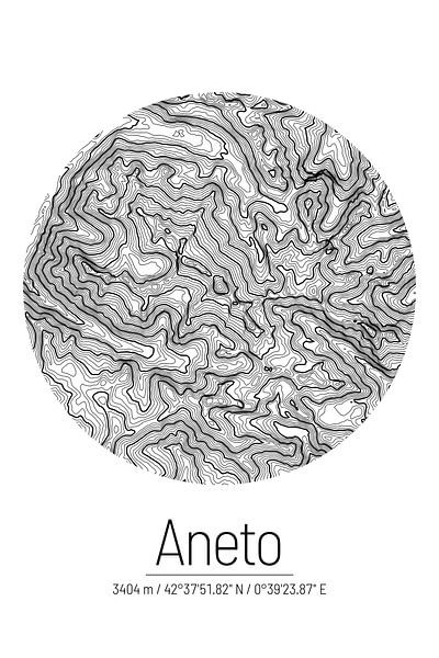 Aneto | Landkarte Topografie (Minimal) von ViaMapia