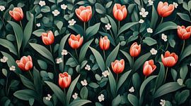 Tulpen in Grün von Franka Poulain