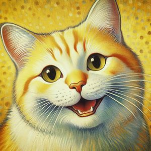 Glückliche gelbe Katze