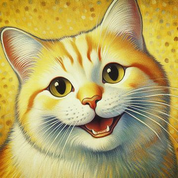 Glückliche gelbe Katze