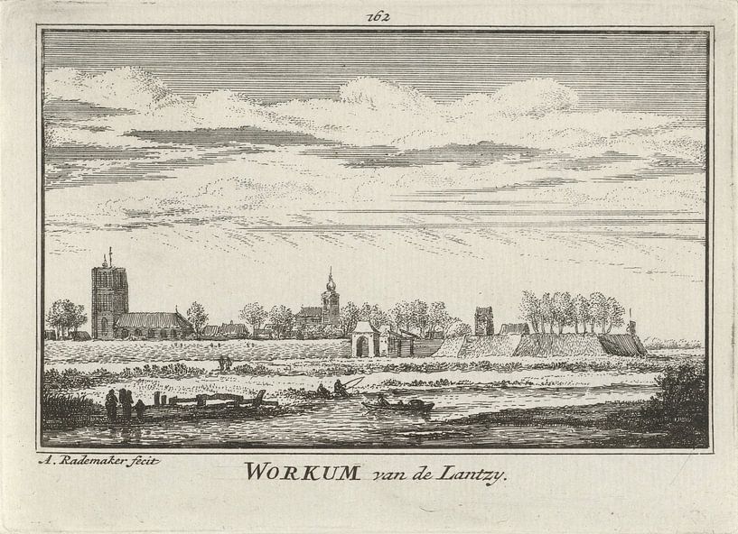 Abraham Rademaker, Gezicht op Woudrichem, 1727 - 1733 van Atelier Liesjes