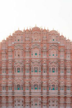 Hawa Mahal roze gevel | reisfotografie print | Jaipur, India van Kimberley Jekel