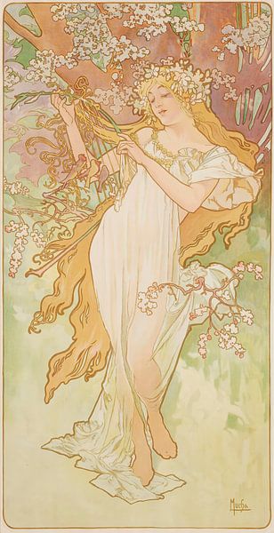 Die Jahreszeiten 2, Alphonse Mucha von Meisterhafte Meister