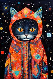 Tribal Art 02 Niedliche Katze von Matthias Hauser