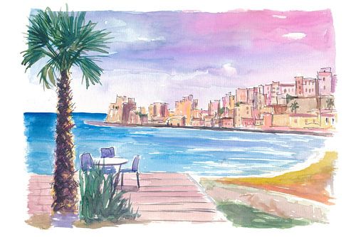 Castellamare del Golfo scène au bord de l'eau à Trapani Sicile