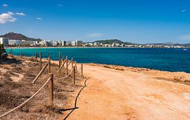 Seaside beach of tourist resort Cala Millor on Mallorca island, Spain Mediterranean Sea by Alex Winter