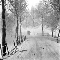 The little fisherman in Dordrecht in winter