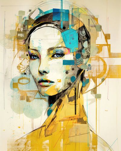 Pop-Art Neo-Dada Vrouw Portret