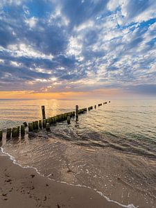 Buhnen an der Küste der Ostsee bei Graal Müritz
