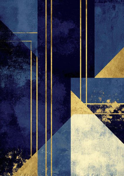 Art-Deco Design in Blau und Gold von Niklas Maximilian