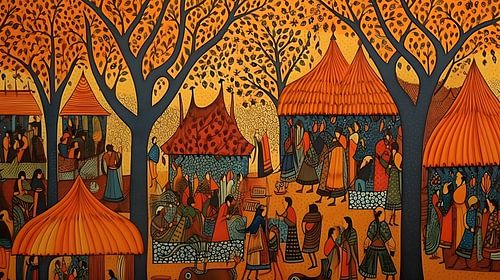 Marché villageois en Inde - Gond