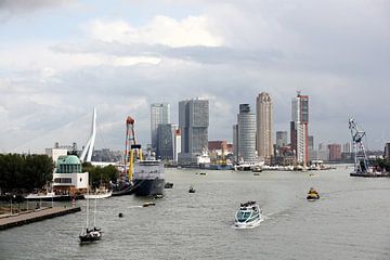 Skyline van Rotterdam met zicht op de kop van Zuid van W J Kok