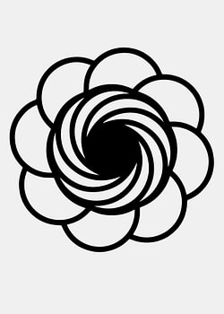 Wirbelblume mit spiralförmigem Kern