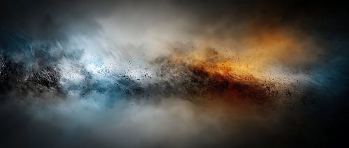 Een abstracte storm van licht en kleur