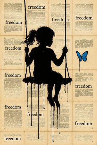La liberté en silhouette - La fille sur la balançoire