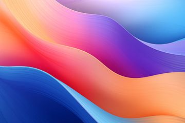 Lebendige abstrakte Wellen im Abstraktionsstil mit Farbverlauf von Animaflora PicsStock