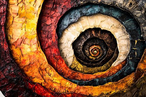 Abstracte spiraal in warme kleuren