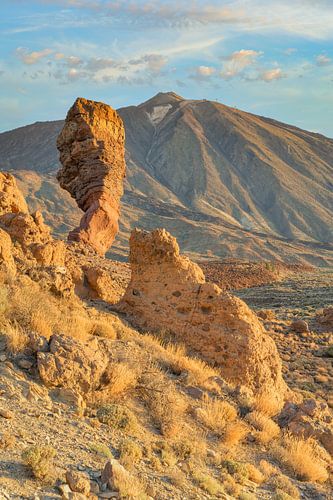 Tenerife Roque Cinchado and Teide in the morning light