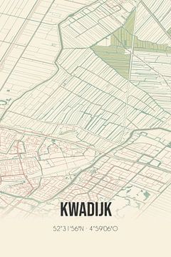 Vintage landkaart van Kwadijk (Noord-Holland) van MijnStadsPoster