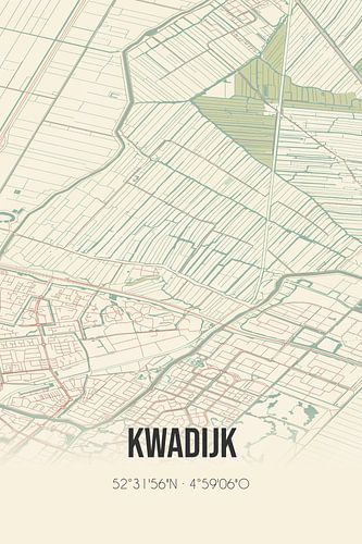 Alte Landkarte von Kwadijk (Nordholland)