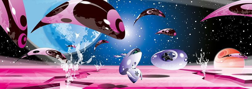 Sci-fi whales by Martino Romijn