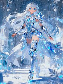 ANIME Ice Goddess Crystal Empress - Ethereal Winter Palace Radiant Glacier Armor by Minggu Galeri