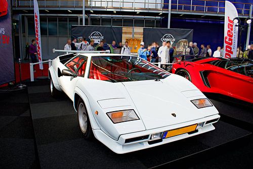 White Lamborghini Countach at the Amsterdam Motor Show