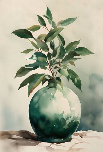 Plante vintage aquarelle - Beauté raffinée