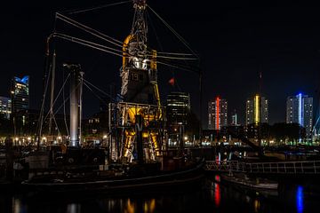 De Andere skyline van Rotterdam de haven. van Brian Morgan