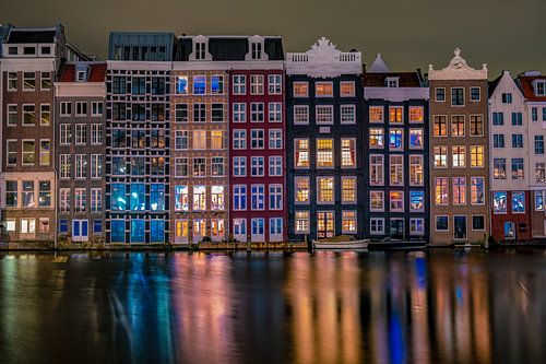 Amsterdamer Grachten Niederlande, Amsterdam Holland bei Sonnenuntergang am Abend im Winter in den Ni