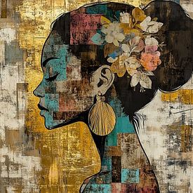 Frau Ohrring | Frau Gold von Kunst Laune