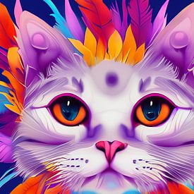 Fantasy cat art  by Patricia Hofmeester