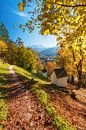 Walking in Garmisch-Partenkirchen in autumn with beautiful autumn colours, Maria Himmelfahrt parish  by Daniel Pahmeier thumbnail